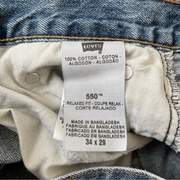 Levi's 550™ Relaxed Fit Straight Leg Baggy Medium Stonewash Jeans, Size 34 29 - Picture 11 of 13